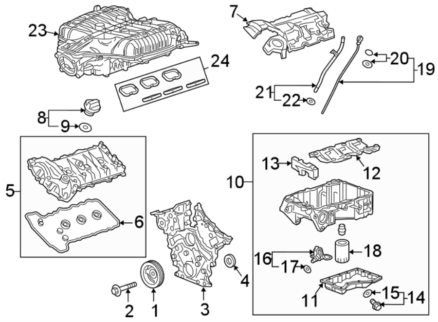 Diagram ENGINE PARTS. for your 2015 Chevrolet Silverado   