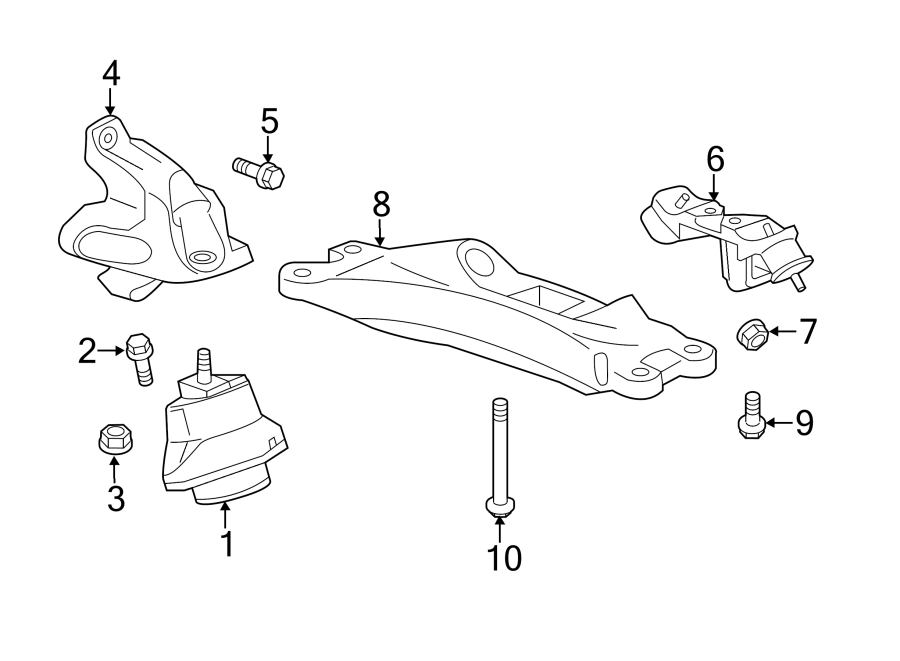 Diagram ENGINE & TRANS MOUNTING. for your Chevrolet