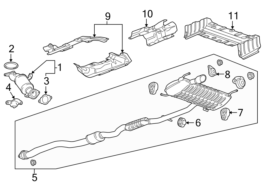 Diagram Exhaust system. Exhaust components. for your 2020 Chevrolet Camaro  LT1 Coupe 