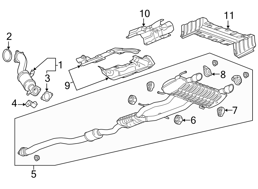 Diagram EXHAUST SYSTEM. EXHAUST COMPONENTS. for your 2019 Chevrolet Camaro  SS Coupe 