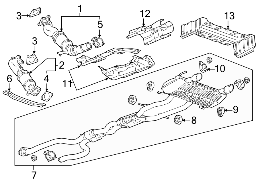 Diagram EXHAUST SYSTEM. EXHAUST COMPONENTS. for your 2005 Chevrolet Venture    