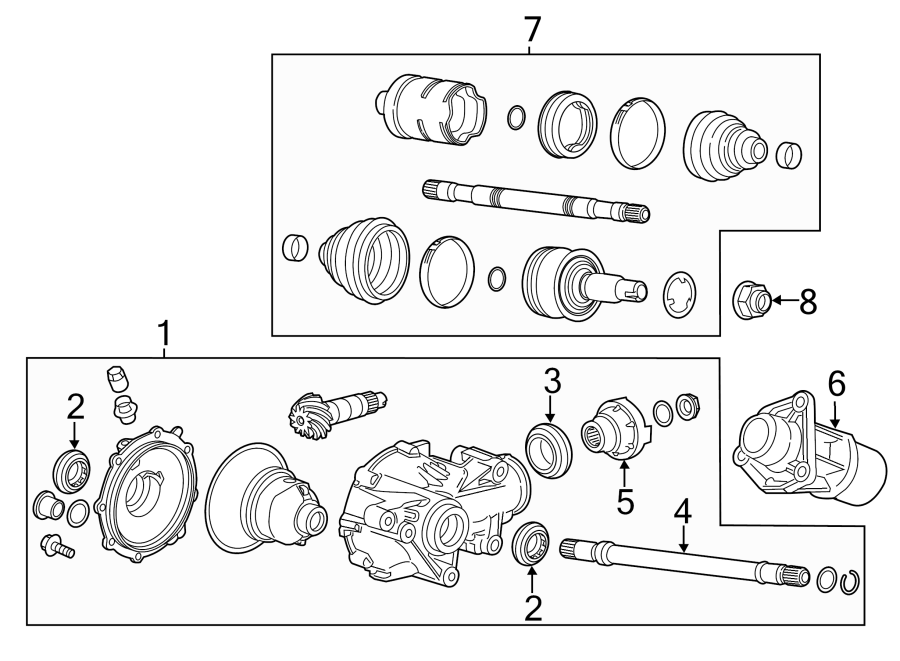 Diagram FRONT SUSPENSION. CARRIER & FRONT AXLES. for your 2012 GMC Sierra 2500 HD 6.6L Duramax V8 DIESEL A/T 4WD WT Standard Cab Pickup Fleetside 