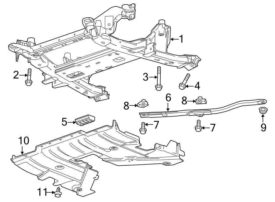 Diagram FRONT SUSPENSION. SUSPENSION MOUNTING. for your 2019 Chevrolet Camaro  ZL1 Convertible 