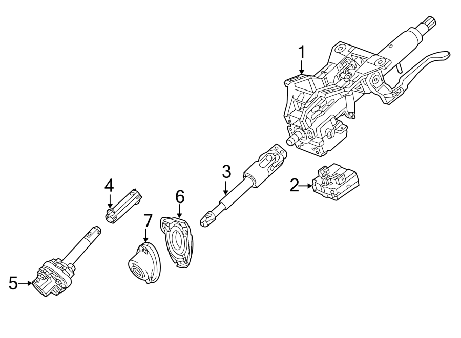 Diagram STEERING COLUMN ASSEMBLY. for your 2021 GMC Sierra 2500 HD 6.6L V8 A/T RWD Base Extended Cab Pickup 