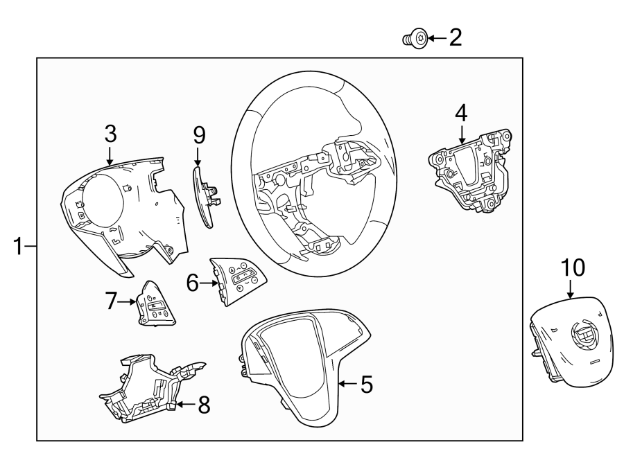 Diagram STEERING WHEEL & TRIM. for your 2021 Chevrolet Corvette   