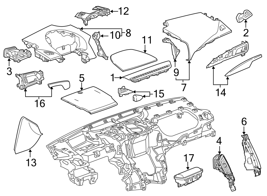 3Instrument panel components.https://images.simplepart.com/images/parts/motor/fullsize/BD13388.png