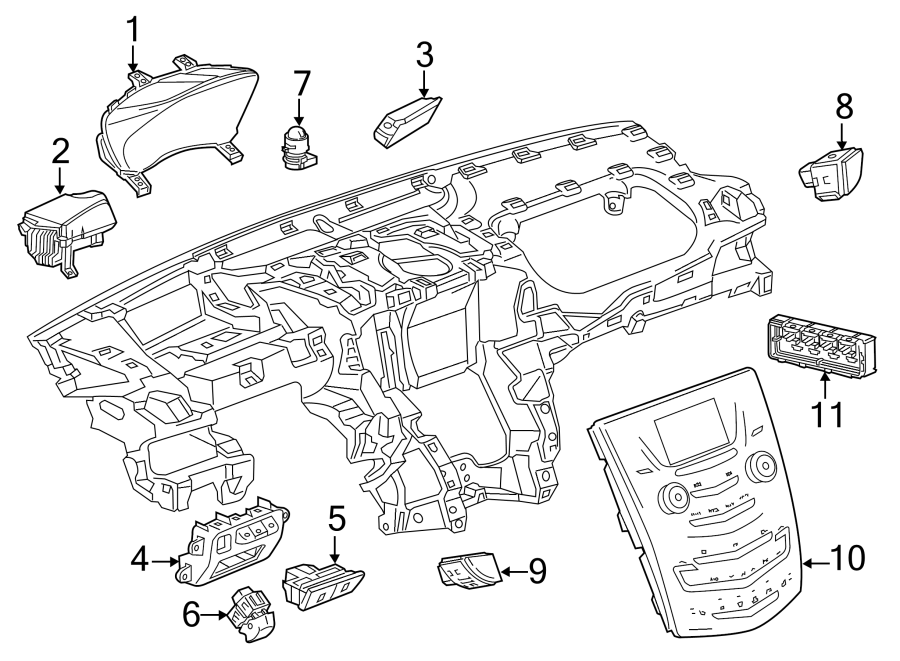 11Instrument panel. Cluster & switches.https://images.simplepart.com/images/parts/motor/fullsize/BD13392.png