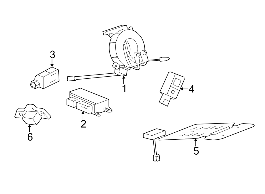 Diagram RESTRAINT SYSTEMS. AIR BAG COMPONENTS. for your 2021 Chevrolet Camaro ZL1 Coupe 6.2L V8 M/T 