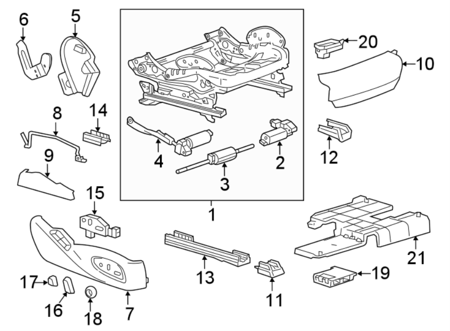 Diagram SEATS & TRACKS. TRACKS & COMPONENTS. for your Buick Century  