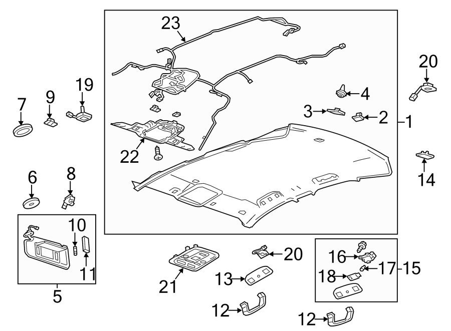 Diagram INTERIOR TRIM. for your 2007 GMC Sierra 1500 Classic SL Extended Cab Pickup Fleetside 4.3L Vortec V6 A/T RWD 