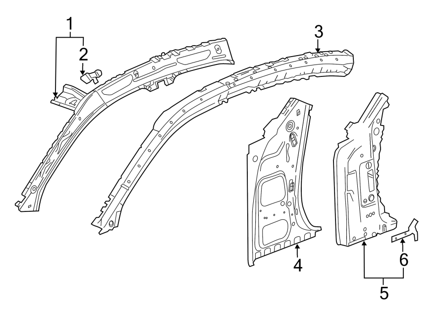 Diagram PILLARS. ROCKER & FLOOR. HINGE PILLAR. for your Cadillac XT4  