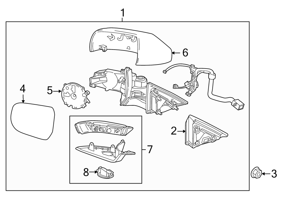 Diagram FRONT DOOR. OUTSIDE MIRRORS. for your 2014 Chevrolet Impala Limited   