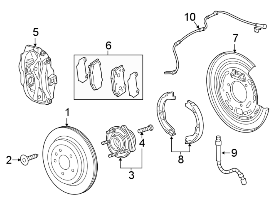 REAR SUSPENSION. BRAKE COMPONENTS. Diagram