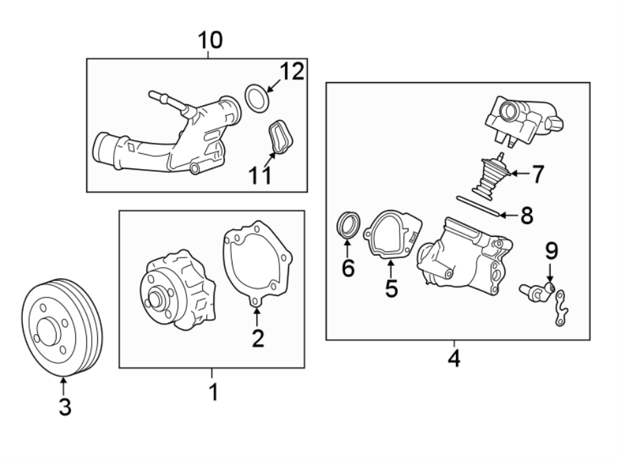 Diagram WATER PUMP. for your 2009 Chevrolet Equinox   