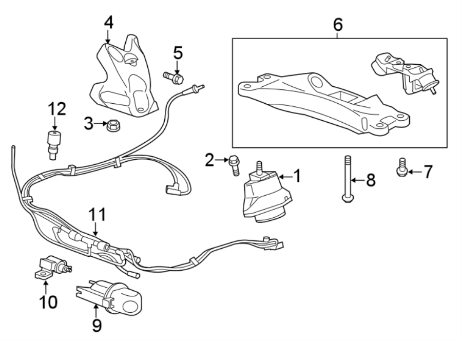 Diagram ENGINE & TRANS MOUNTING. for your 2014 GMC Sierra 2500 HD 6.6L Duramax V8 DIESEL A/T 4WD WT Crew Cab Pickup 