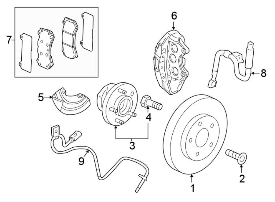 Diagram FRONT SUSPENSION. BRAKE COMPONENTS. for your 2018 Chevrolet Camaro  ZL1 Coupe 