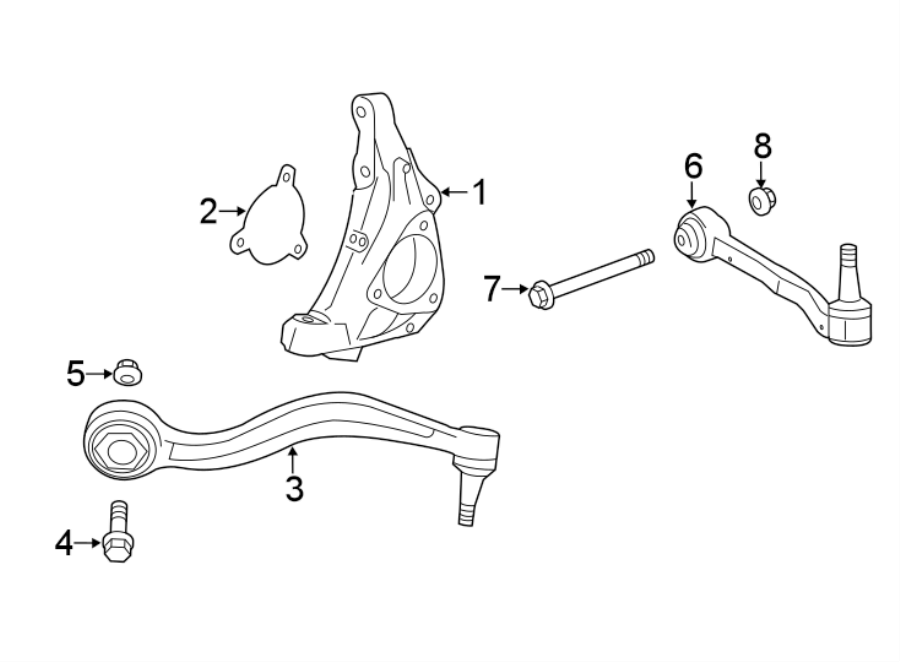 Diagram FRONT SUSPENSION. SUSPENSION COMPONENTS. for your Cadillac