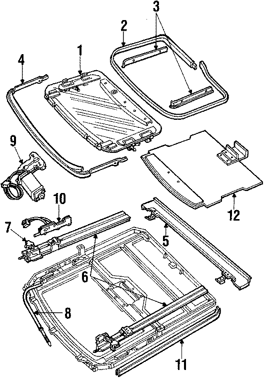 Full size assembly image of ROOF & BACK GLASS. (1/1)