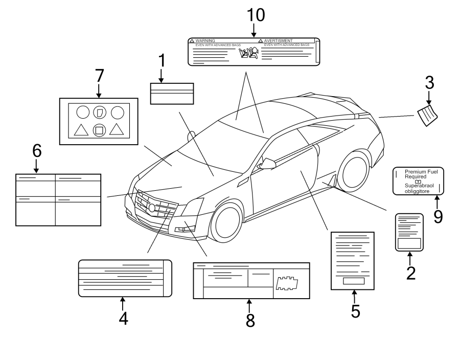 Diagram INFORMATION LABELS. for your 2020 Chevrolet Silverado   