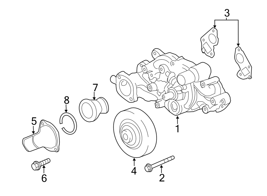 Diagram WATER PUMP. for your 2013 Chevrolet Traverse    