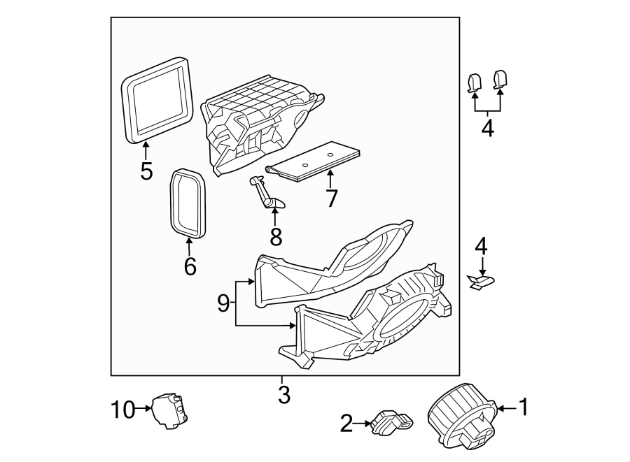 Diagram Air conditioner & heater. Blower motor & fan. for your 2013 Buick Enclave    