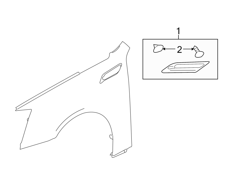 1Fender. Exterior trim.https://images.simplepart.com/images/parts/motor/fullsize/BE11130.png