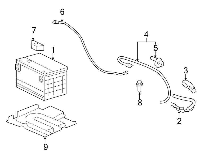 Diagram BATTERY. for your 2005 Chevrolet Silverado 2500 HD WT Standard Cab Pickup  