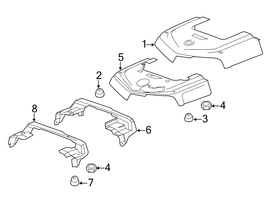 Diagram ENGINE APPEARANCE COVER. for your 2020 Chevrolet Camaro 6.2L V8 M/T SS Convertible 