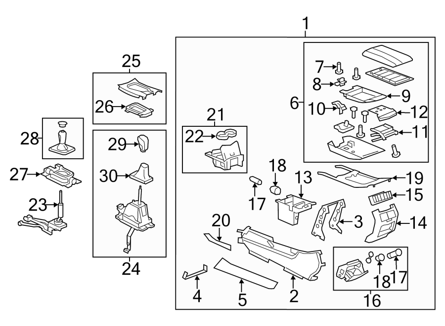 Diagram FRONT CONSOLE. for your 1998 Buick Century   