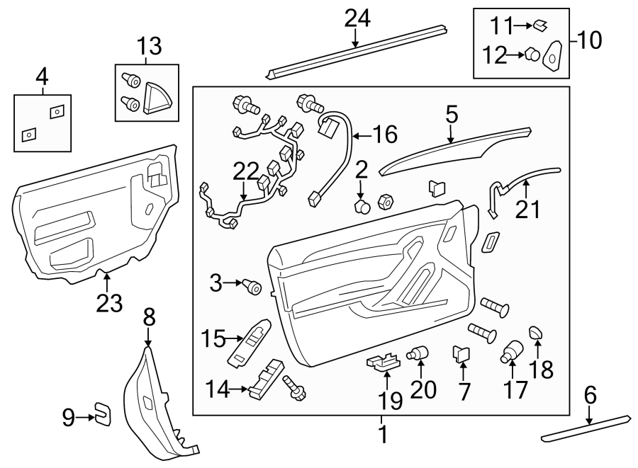 Diagram DOOR. INTERIOR TRIM. for your 2017 Chevrolet Suburban    