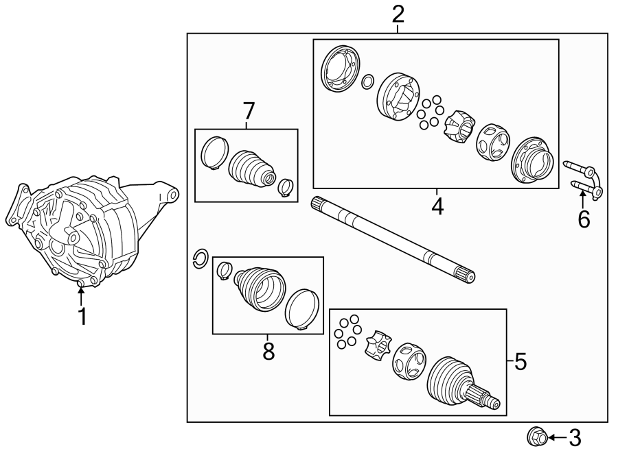 Diagram REAR SUSPENSION. AXLE & DIFFERENTIAL. for your 2013 GMC Terrain SLE Sport Utility 3.6L V6 FLEX A/T AWD 