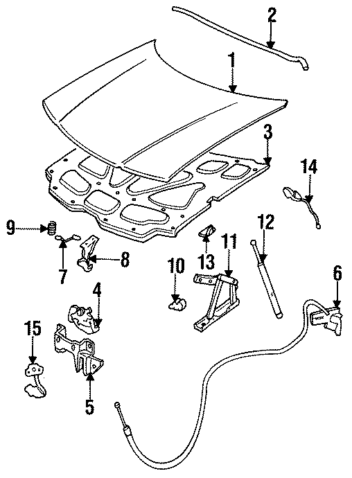 Diagram HOOD & COMPONENTS. for your 2017 Chevrolet Spark   