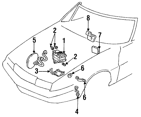 Diagram ELECTRICAL. ABS COMPONENTS. for your 2023 Chevrolet Camaro 3.6L V6 A/T LT Coupe 