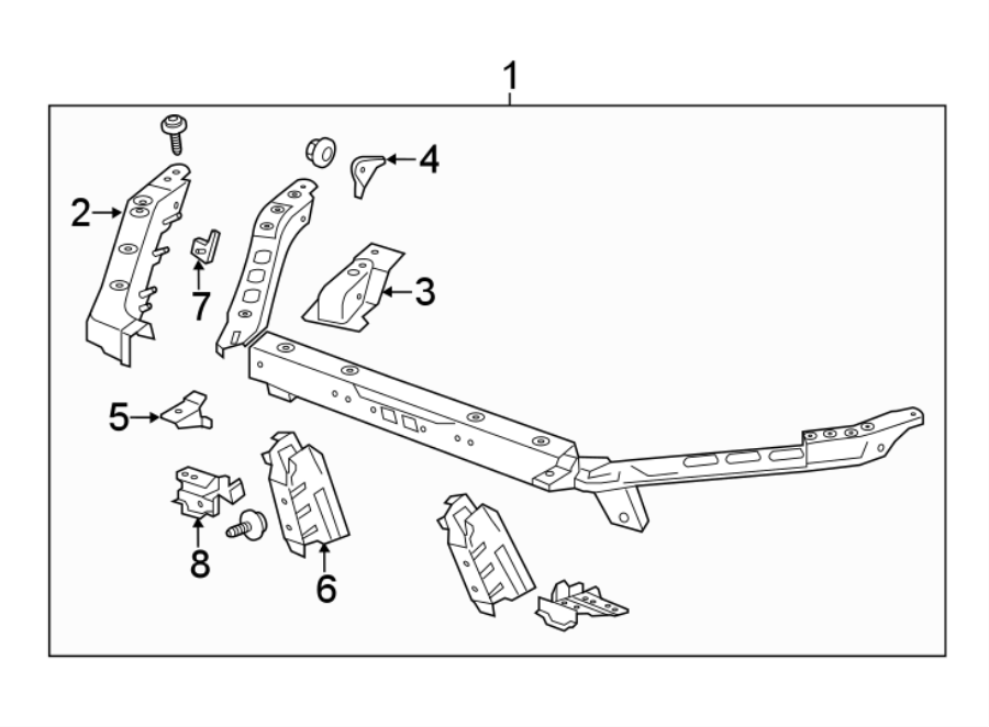 Diagram RADIATOR SUPPORT. for your 2015 Cadillac ATS Base Coupe 2.0L Ecotec A/T RWD 