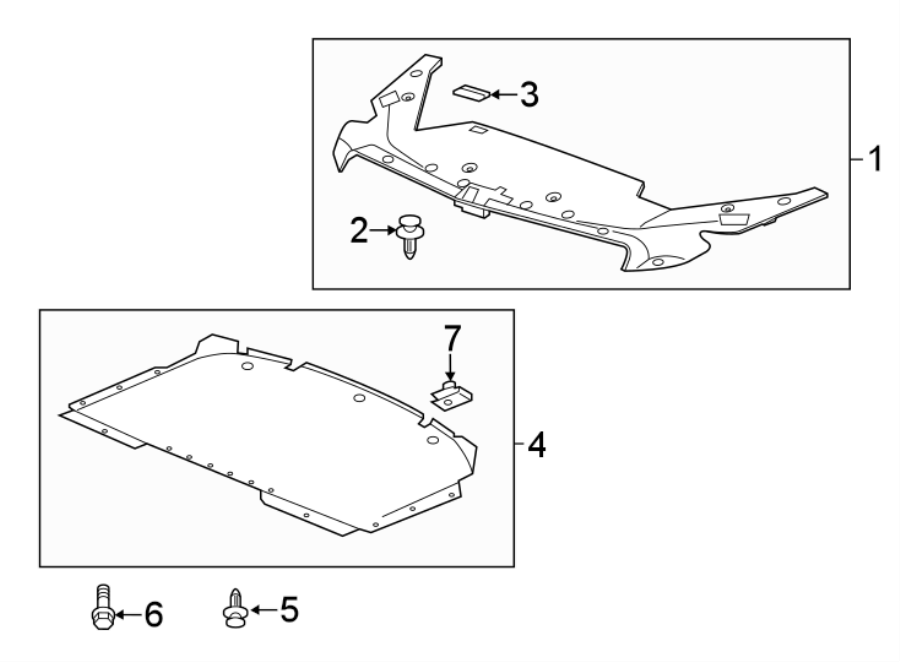 Diagram RADIATOR SUPPORT. SPLASH SHIELDS. for your 2016 Chevrolet Camaro 6.2L V8 M/T SS Coupe 