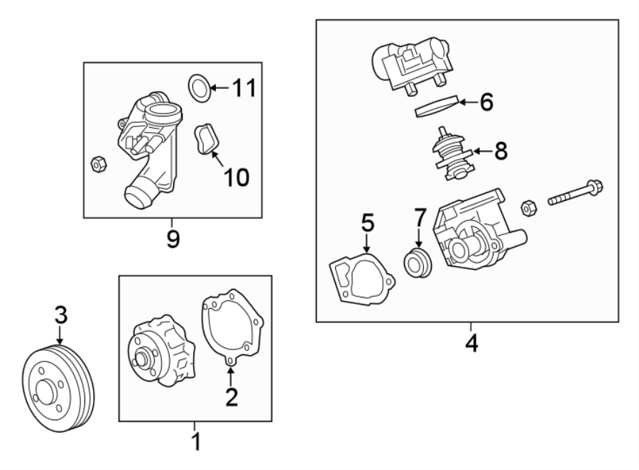 Diagram WATER PUMP. for your 2020 Buick Enclave    