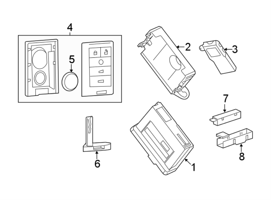 Diagram KEYLESS ENTRY COMPONENTS. for your 2020 Chevrolet Spark 1.4L Ecotec CVT LT Hatchback 