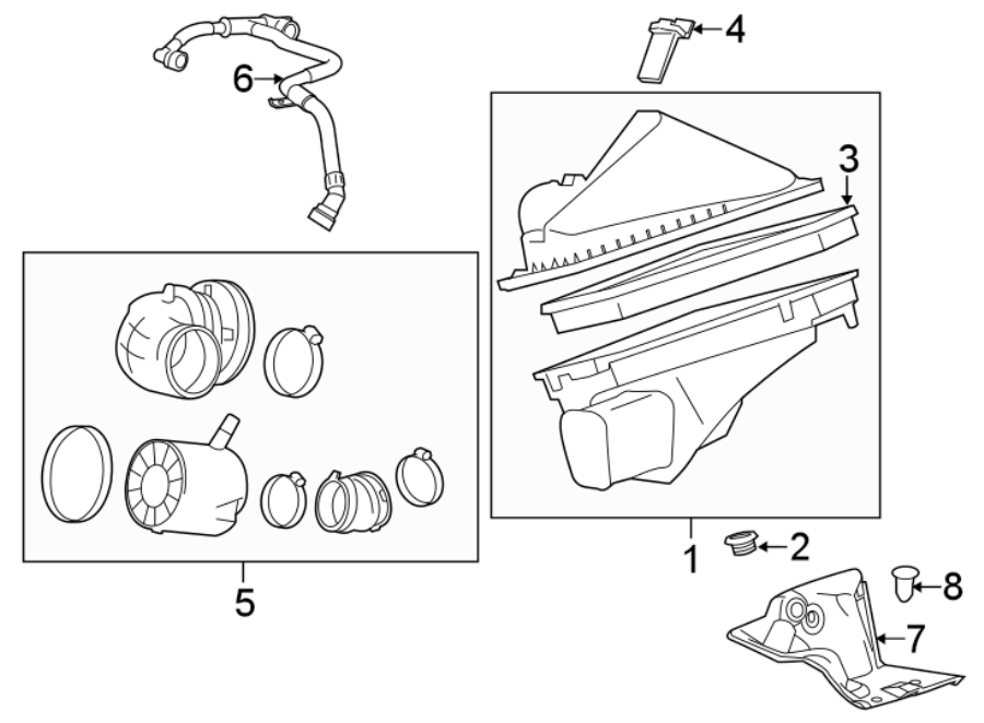 Diagram AIR INTAKE. for your 2020 Chevrolet Spark 1.4L Ecotec M/T ACTIV Hatchback 