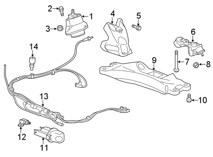 Diagram ENGINE & TRANS MOUNTING. for your 2022 Chevrolet Equinox 1.5L Ecotec A/T FWD LS Sport Utility 