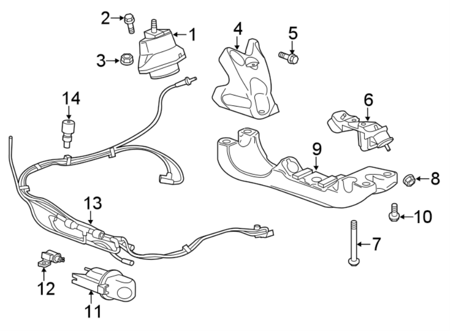 Diagram ENGINE & TRANS MOUNTING. for your 2018 Chevrolet Spark  ACTIV Hatchback 