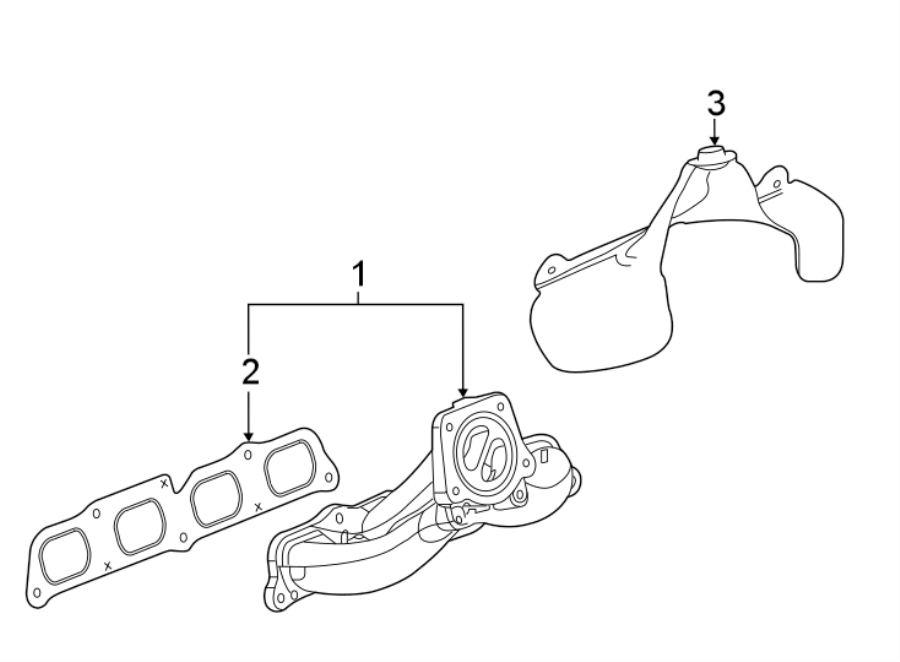 Diagram EXHAUST SYSTEM. MANIFOLD. for your 2024 Chevrolet Camaro  LT Coupe 