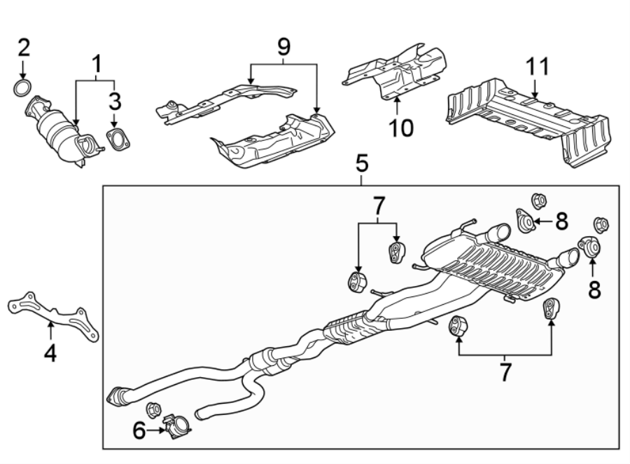 Diagram EXHAUST SYSTEM. EXHAUST COMPONENTS. for your 2018 Chevrolet Equinox 1.6L DIESEL A/T FWD LT Sport Utility 