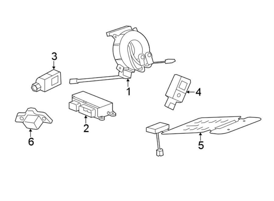 Diagram RESTRAINT SYSTEMS. AIR BAG COMPONENTS. for your 2021 Chevrolet Camaro ZL1 Coupe 6.2L V8 M/T 