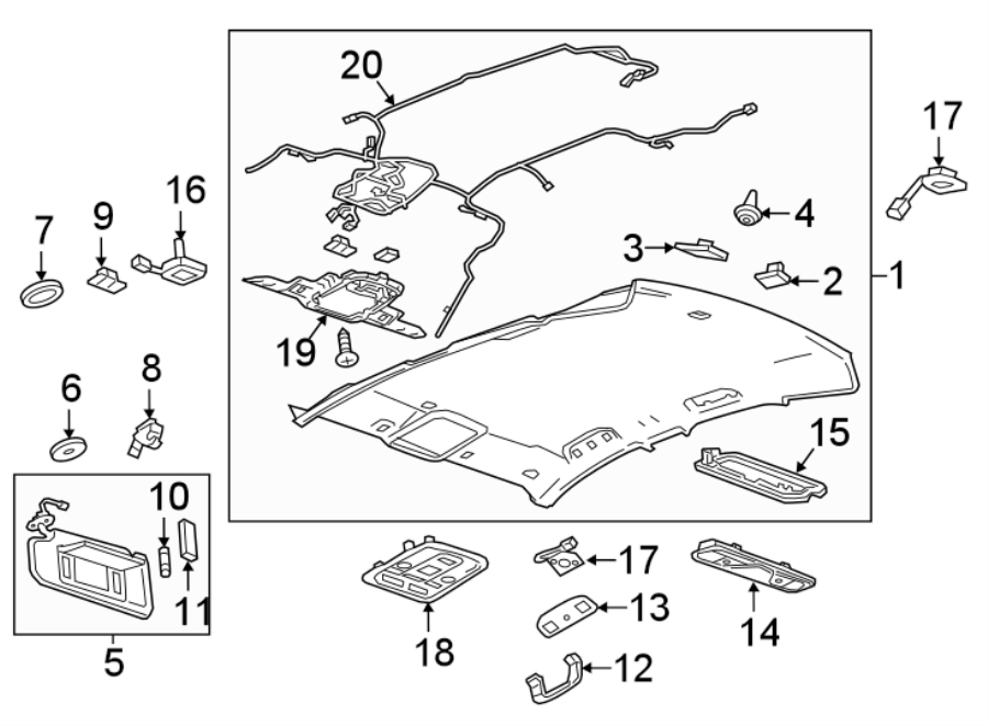 Diagram INTERIOR TRIM. for your 2005 Chevrolet Uplander    