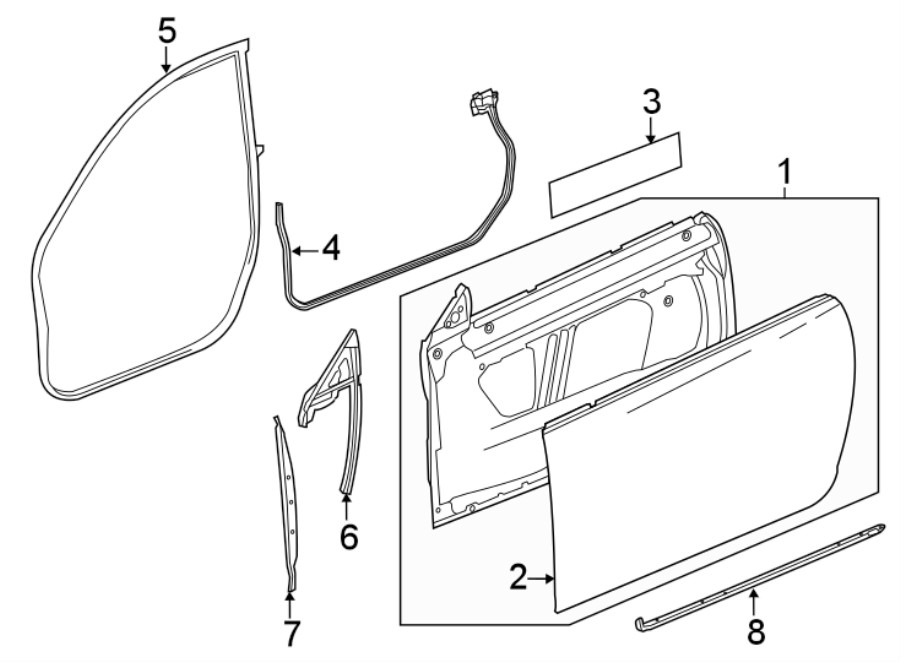 Diagram DOOR & COMPONENTS. for your 2015 Cadillac ATS Base Coupe 2.0L Ecotec A/T RWD 