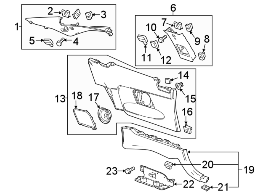 Diagram QUARTER PANEL. INTERIOR TRIM. for your 2025 Chevrolet Corvette Z06 Convertible  