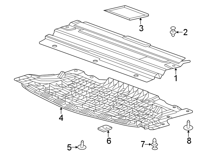 Diagram Radiator support. Splash shields. for your 2007 GMC Sierra 1500 Classic SL Extended Cab Pickup 4.8L Vortec V8 M/T 4WD 