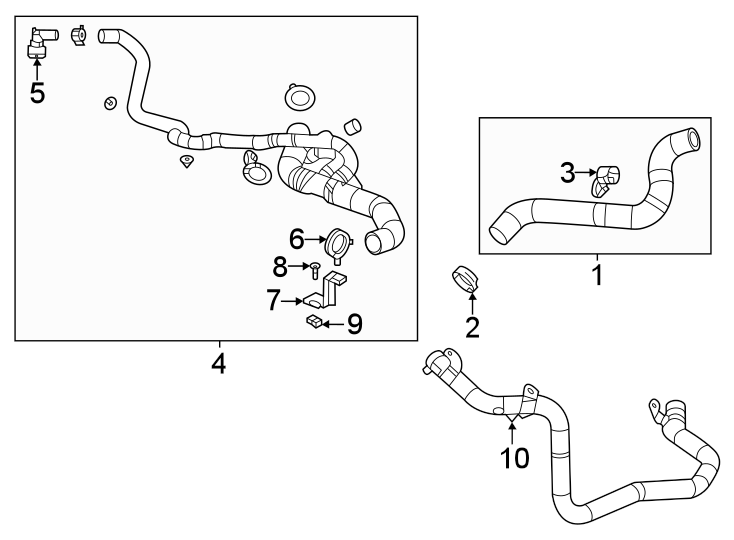 Diagram Radiator hoses. for your 2008 Chevrolet Equinox   