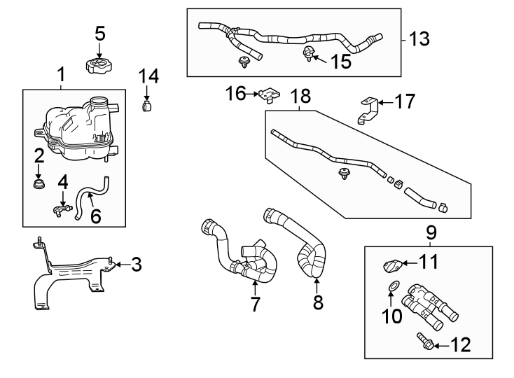 Diagram Coolant reservoir. for your 2016 Buick LaCrosse   