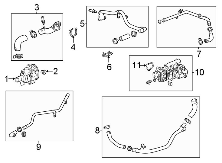 Diagram Water pump. for your 2021 Chevrolet Camaro LT Coupe 2.0L Ecotec A/T 